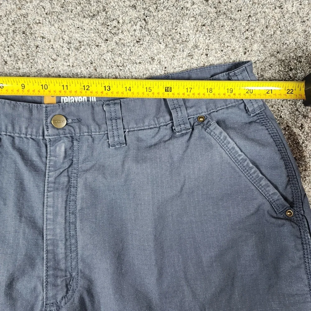 Carhartt Cargo Shorts Mens 44 Relaxed Fit Ripstop Blue Grey Workwear Excellent